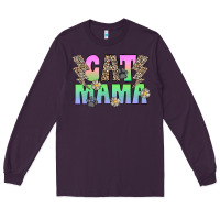 Plum cat mama Long Sleeve Tee - CowhideDigitalArt