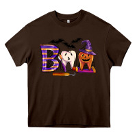 Chocolate Brown dental boo halloween Heavy Core Tee - LillyAllenDesigns