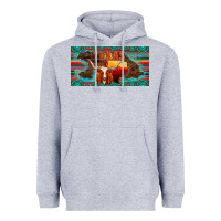 Heather Grey texas and map with longhorn serape gemstone licanse plate Heavyweight Hoodie - Artiststas