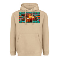 Mushroom texas and map with longhorn serape gemstone licanse plate Heavyweight Hoodie - Artiststas