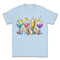 Dusty Blue Easter wine glasses Easter Day Classic Tee - Neo Western