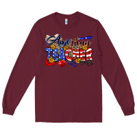 Burgundy American Teacher Long Sleeve Tee - Neo Western