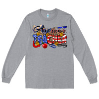 Heather Grey American Teacher Long Sleeve Tee - Neo Western