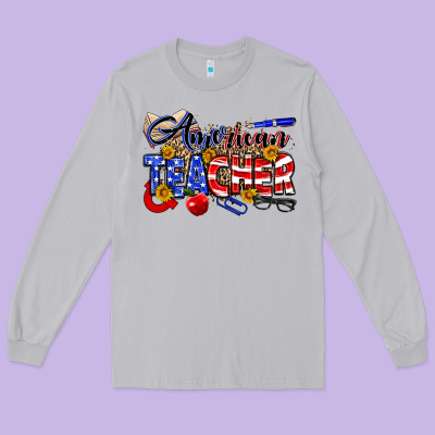 American Teacher Long Sleeve Tee Designed By Neo Western