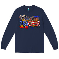 Navy American Teacher Long Sleeve Tee - Neo Western