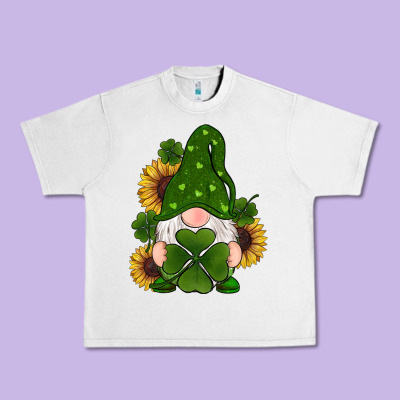 St Patricks Day Shamrock Gnomes  Sunflowers Urban Heavy Tee Designed By Ranaportraitstore