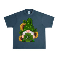 Midnight Navy st patricks day shamrock gnomes  sunflowers Urban Heavy Tee - RanaPortraitStore