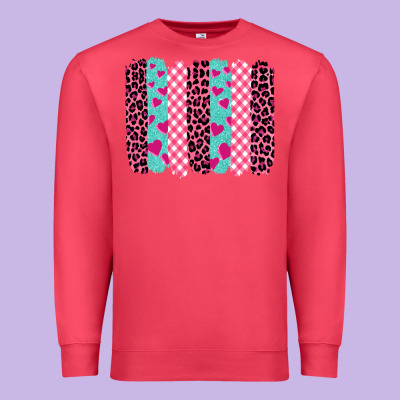 Valentine's Day Brushstrokes Premium Sweatshirt Designed By Barkaloodesign