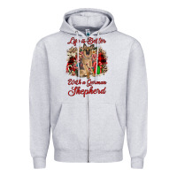 Heather Grey Christmas life is better with a german shepherd Zipper Hoodie - JahusDesignShop