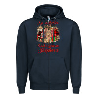Navy Christmas life is better with a german shepherd Zipper Hoodie - JahusDesignShop