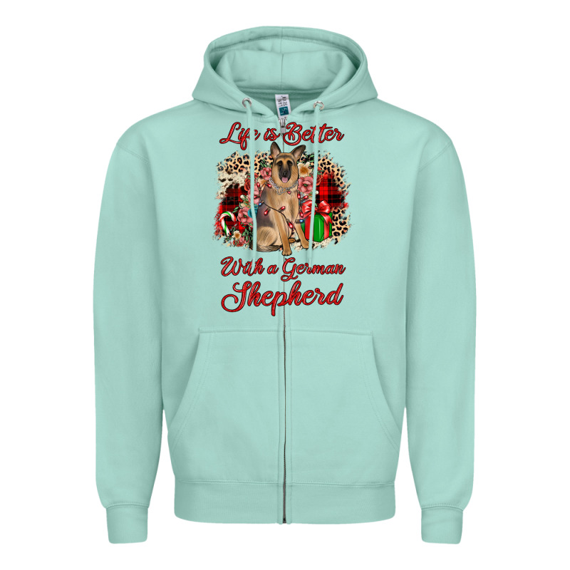 Christmas Life Is Better With A German Shepherd Zipper Hoodie by JahusDesignShop | Teevron