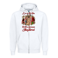White Christmas life is better with a german shepherd Zipper Hoodie - JahusDesignShop