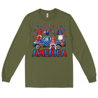 Army Green American truck gnomes Long Sleeve Tee - Neo Western