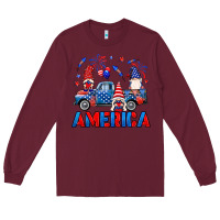 Burgundy American truck gnomes Long Sleeve Tee - Neo Western