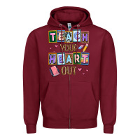 Burgundy teach your heart out Zipper Hoodie - AdoDesignShop