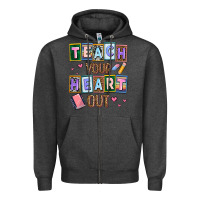 Charcoal Heather teach your heart out Zipper Hoodie - AdoDesignShop