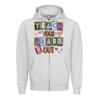 Dove Grey teach your heart out Zipper Hoodie - AdoDesignShop