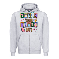 Heather Grey teach your heart out Zipper Hoodie - AdoDesignShop