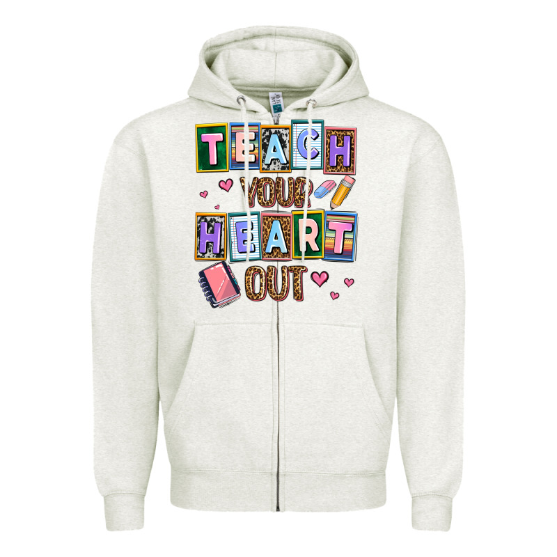 Teach Your Heart Out Zipper Hoodie by AdoDesignShop | Teevron