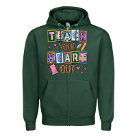 Sports Green teach your heart out Zipper Hoodie - AdoDesignShop