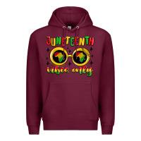 Burgundy juneteenth vibes only Premium Hoodie - MaliasSmallBusiness