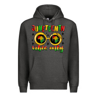 Charcoal Heather juneteenth vibes only Premium Hoodie - MaliasSmallBusiness