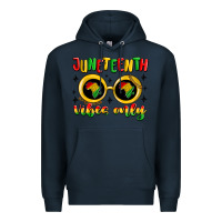 Navy juneteenth vibes only Premium Hoodie - MaliasSmallBusiness