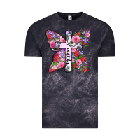 Cloud Black faith butterfly cross Vintage Tee - Zillion Design Studio