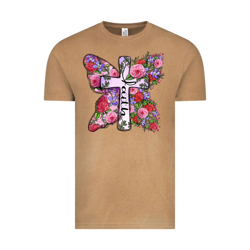 Faith Butterfly Cross Vintage Tee by Zillion Design Studio | Teevron