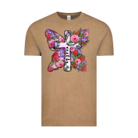 Vintage Coffee faith butterfly cross Vintage Tee - Zillion Design Studio