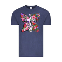 Vintage Denim faith butterfly cross Vintage Tee - Zillion Design Studio