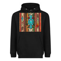 Black gemstone flowers arrow with leopards and serape Heavyweight Hoodie - Artiststas