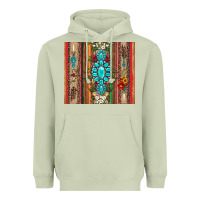 Matcha gemstone flowers arrow with leopards and serape Heavyweight Hoodie - Artiststas