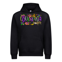 Black louisiana mardi gras Urban Hoodie - LillyAllenDesigns