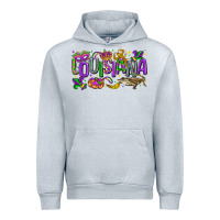 Heather Grey louisiana mardi gras Urban Hoodie - LillyAllenDesigns