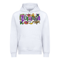 White louisiana mardi gras Urban Hoodie - LillyAllenDesigns