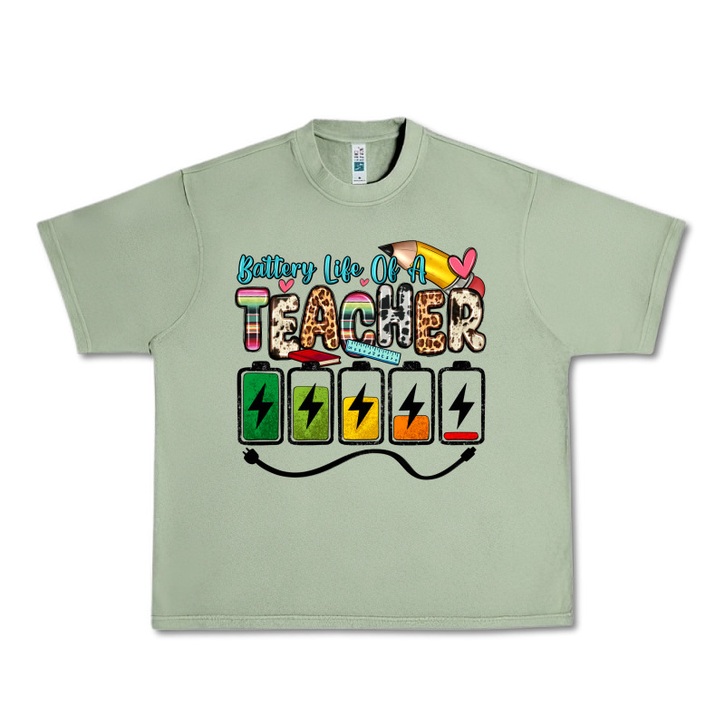 Battery Life Of A Teacher Urban Heavy Tee by Zillion Design Studio | Teevron