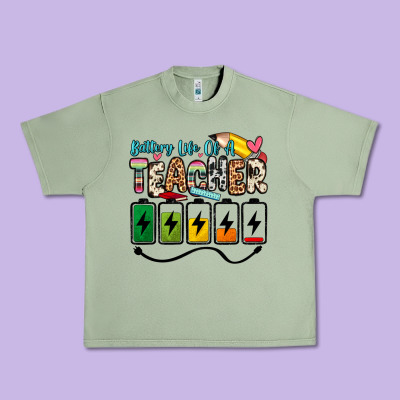 Battery Life Of A Teacher Urban Heavy Tee Designed By Zillion Design Studio