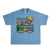 Pebble Blue battery life of a teacher Urban Heavy Tee - Zillion Design Studio