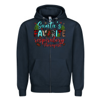 Navy santa s favorite respiratory therapist Zipper Hoodie - JahusDesignShop