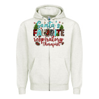 Oatmeal Heather santa s favorite respiratory therapist Zipper Hoodie - JahusDesignShop