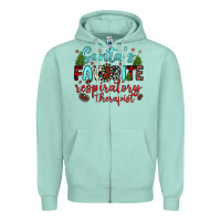 Seafoam santa s favorite respiratory therapist Zipper Hoodie - JahusDesignShop