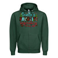 Sports Green santa s favorite respiratory therapist Zipper Hoodie - JahusDesignShop
