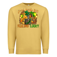 Antique Gold dead inside but feeling lucky Premium Sweatshirt - NancyCooperArtShop