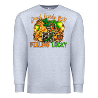 Heather Grey dead inside but feeling lucky Premium Sweatshirt - NancyCooperArtShop