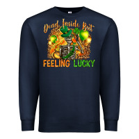 Navy dead inside but feeling lucky Premium Sweatshirt - NancyCooperArtShop