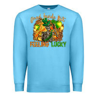 Ocean Blue dead inside but feeling lucky Premium Sweatshirt - NancyCooperArtShop