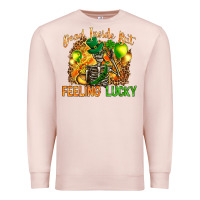 Pale Pink dead inside but feeling lucky Premium Sweatshirt - NancyCooperArtShop