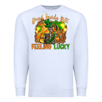 White dead inside but feeling lucky Premium Sweatshirt - NancyCooperArtShop