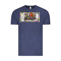Vintage Denim Mardi Gras Truck And Fleur De Lis Crawfish Vintage Tee - RanaPortraitStore